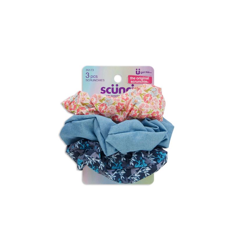 scunci Kids Scrunchies - Light Blue - 3pk