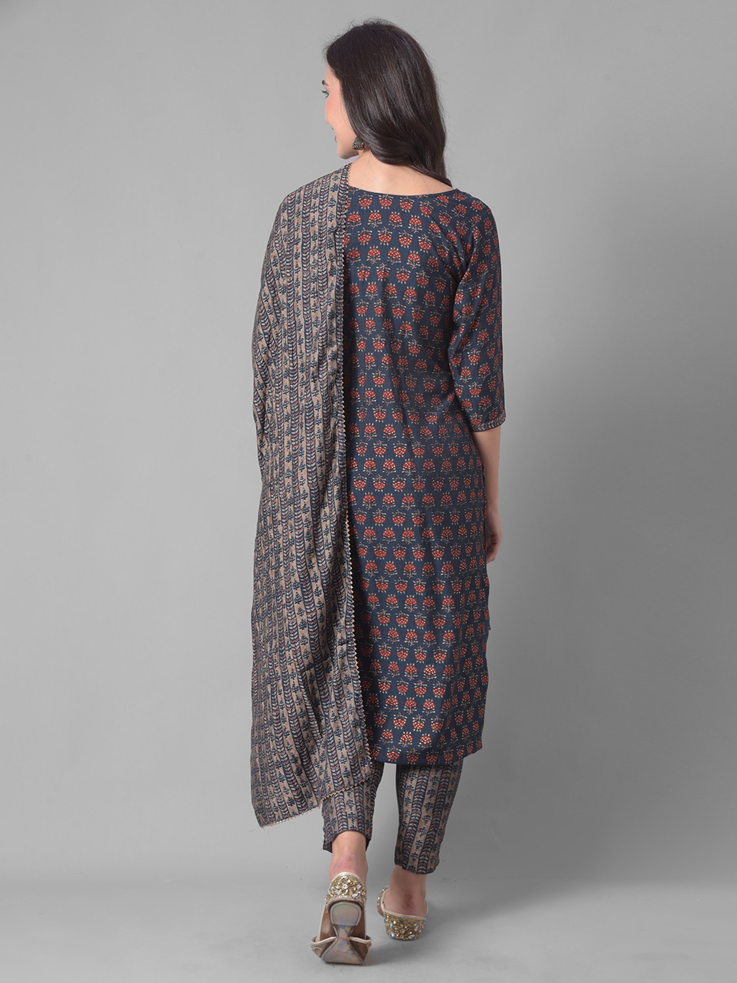 Dollar Missy Blue Embellished Kurta With Pants & Dupatta