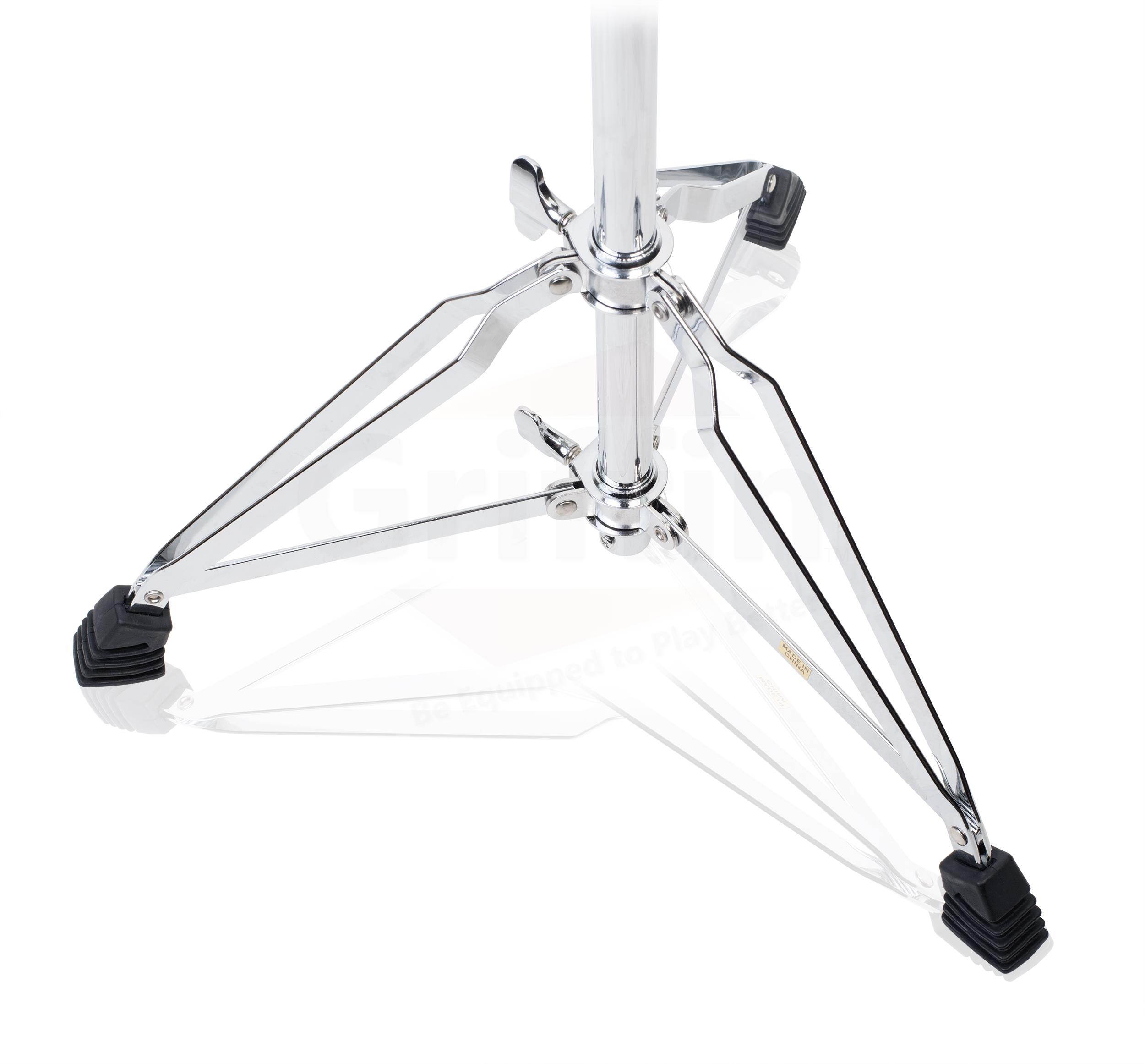 Extended Height Snare Drum Stand by GRIFFIN | Tall Adjustable Height Snare Stand For Practice Pad | Concert Stand Up Drum Mount Holder With Basket Clamp | Double Braced Percussion Chrome Drum Hardware