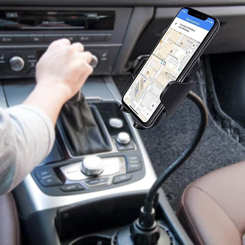 Car Cup Holder Phone Mount Adjustable Long Arm Cell Phone Holder with 360&atilde; Rotatable Cradle for Most Smartphones Such as iPhone Samsung and GPS