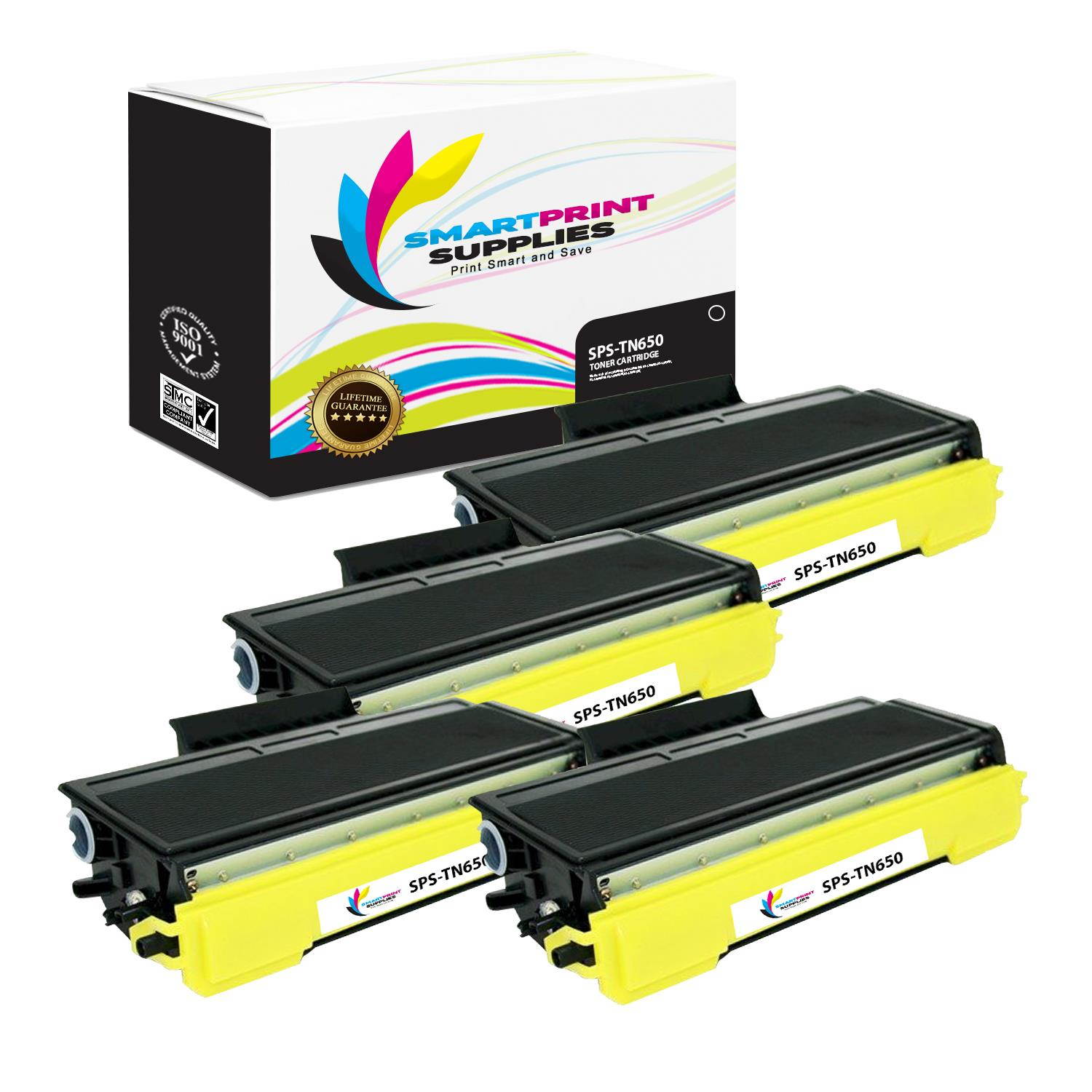 Smart Print Supplies Compatible TN650 TN620 Black High Yield Toner Cartridge Replacement for Brother HL-5340 D 5350DN 5370DW, DCP-8080DN 8085DN, MFC-8480DN 8490DN Printers (8,000 Pages) - 4 Pack