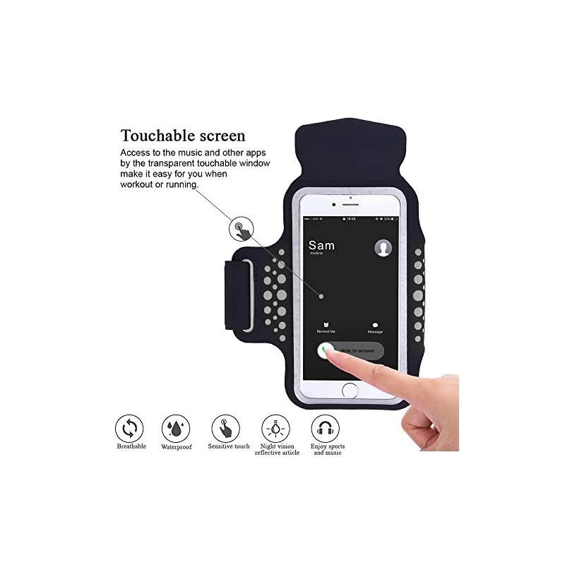 Armband for iPhone X, iPhone 8 Plus, 7 Plus, 6 Plus, 6s Plus, iPod Galaxy S6, S6 Edge, S7 Edge Plus with Key Cards Money Holder, for Running, Sports, Jogging, Hiking, Biking 5.8''
