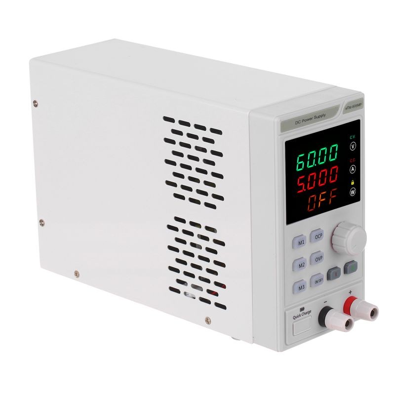 220V 0-60V 0-5A Programmable DC Power Supply Power Regulator 4-digit LED Display Voltage and Current Mini Regulated Power Supply with Alligator Leads