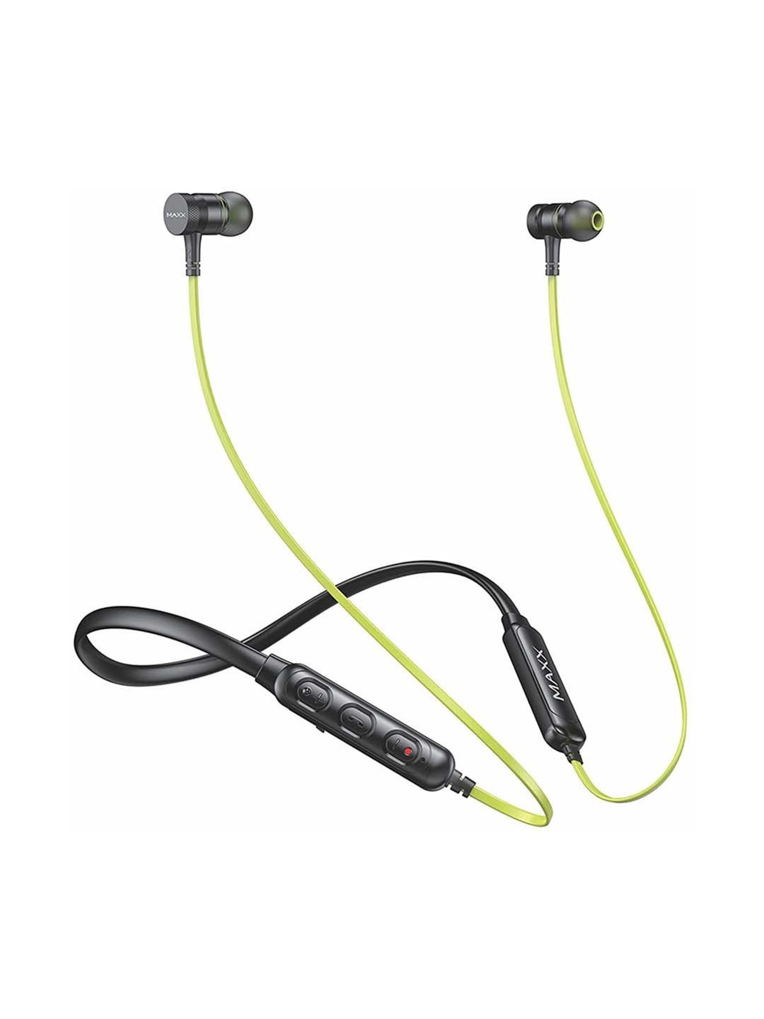 Maxx NX1 Wireless Neckband with Noise Cancellation (Black/Green)