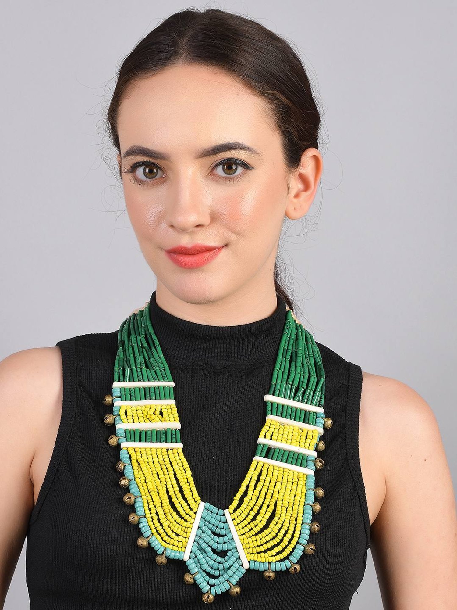 Imli Street Multicolor Vintage Naga Beaded Tribal Necklace