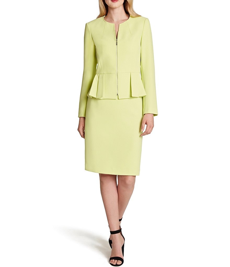 Eva Varro Solid Knit Jersey Notch Lapel Collar Two-Button Jacket