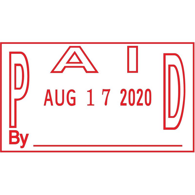 2000 PLUS ES Dater PAID + Date 1 x 1 13/16 Red 011093