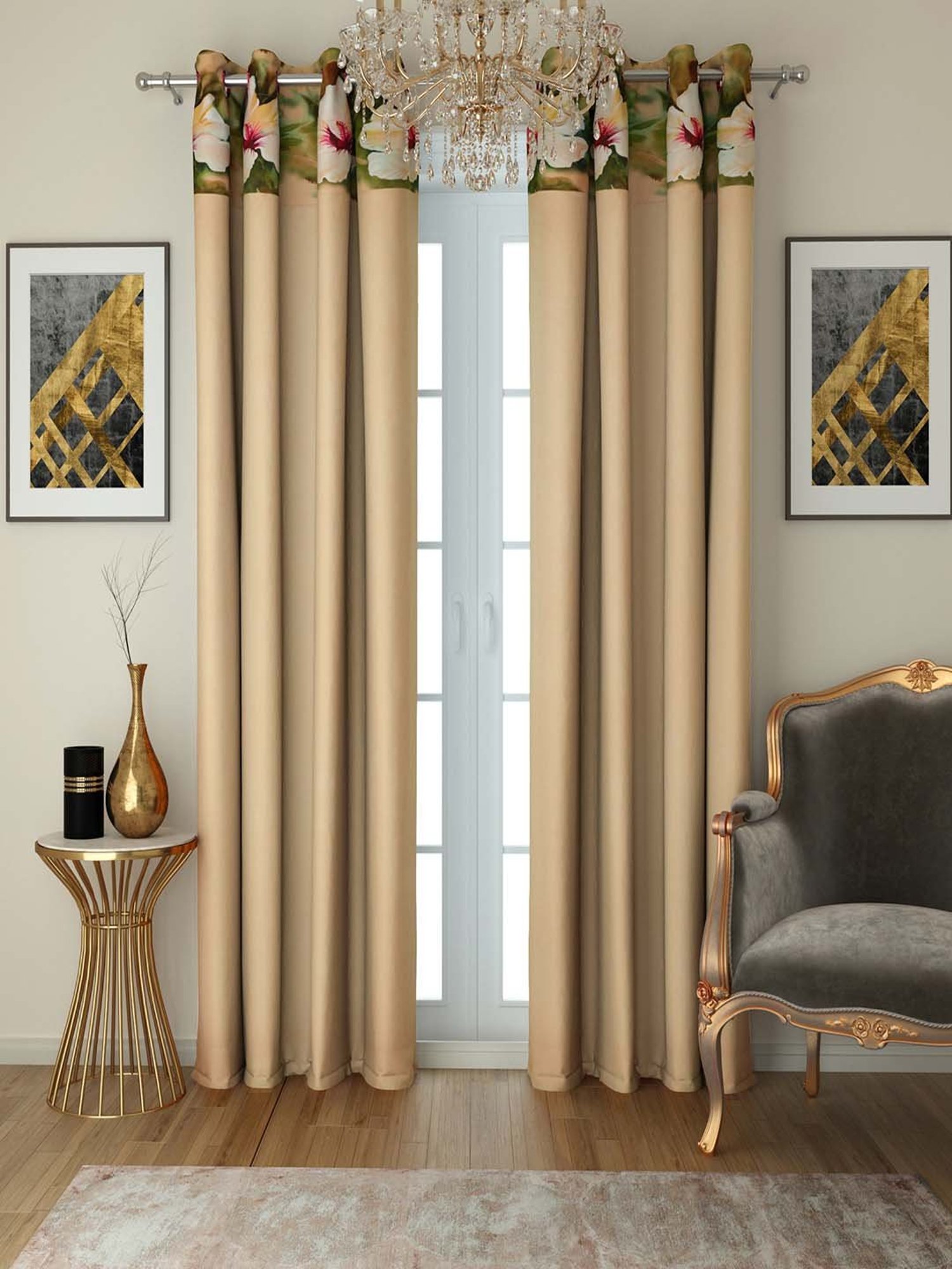 Swayam Blackout Eyelet Window Curtains - Set of 2 (5 Ft)
