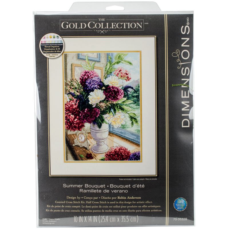 Dimensions Gold Collection Counted Cross Stitch Kit 11"X14"-Summer Bouquet (18 Count)