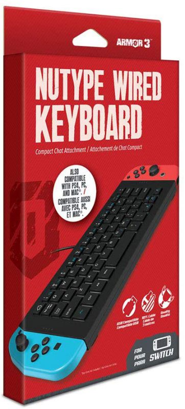 Armor3 &ldquo;NuType&rdquo; Wired Keyboard for Nintendo Switch