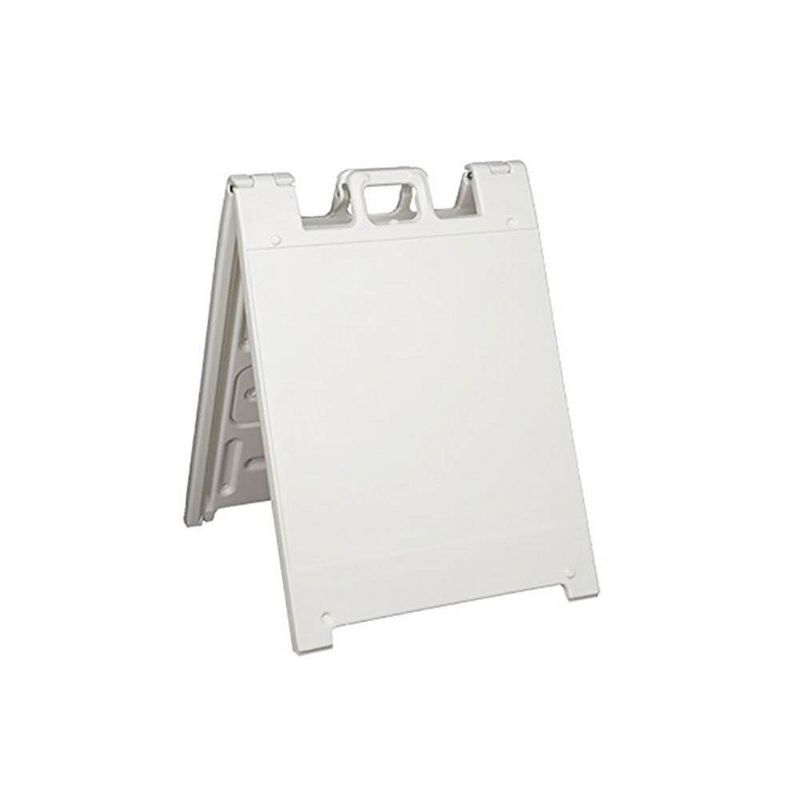 Plasticade Squarecade Portable Folding Double Sided Sidewalk Sign Stand, White