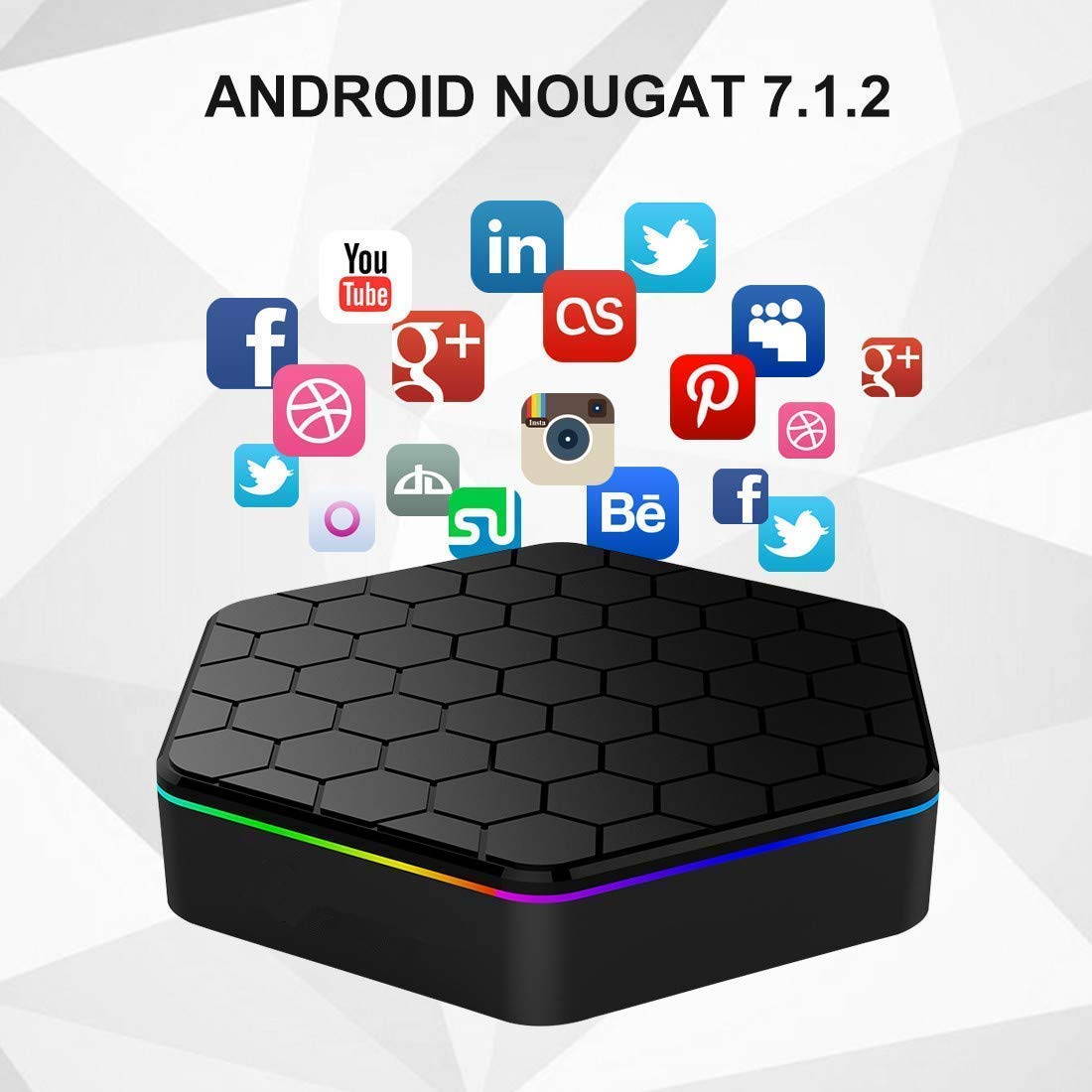 T95Z Plus Android TV Box 3GB RAM 32GB ROM, Android 7.1 TV Box Amlogic S912 Octa Core Dual 2.4/5.0 GHz WiFi Support 1000M LAN Ethernet 64Bit H.265 Bluetooth 4.0 UHD 4K HD TV Box