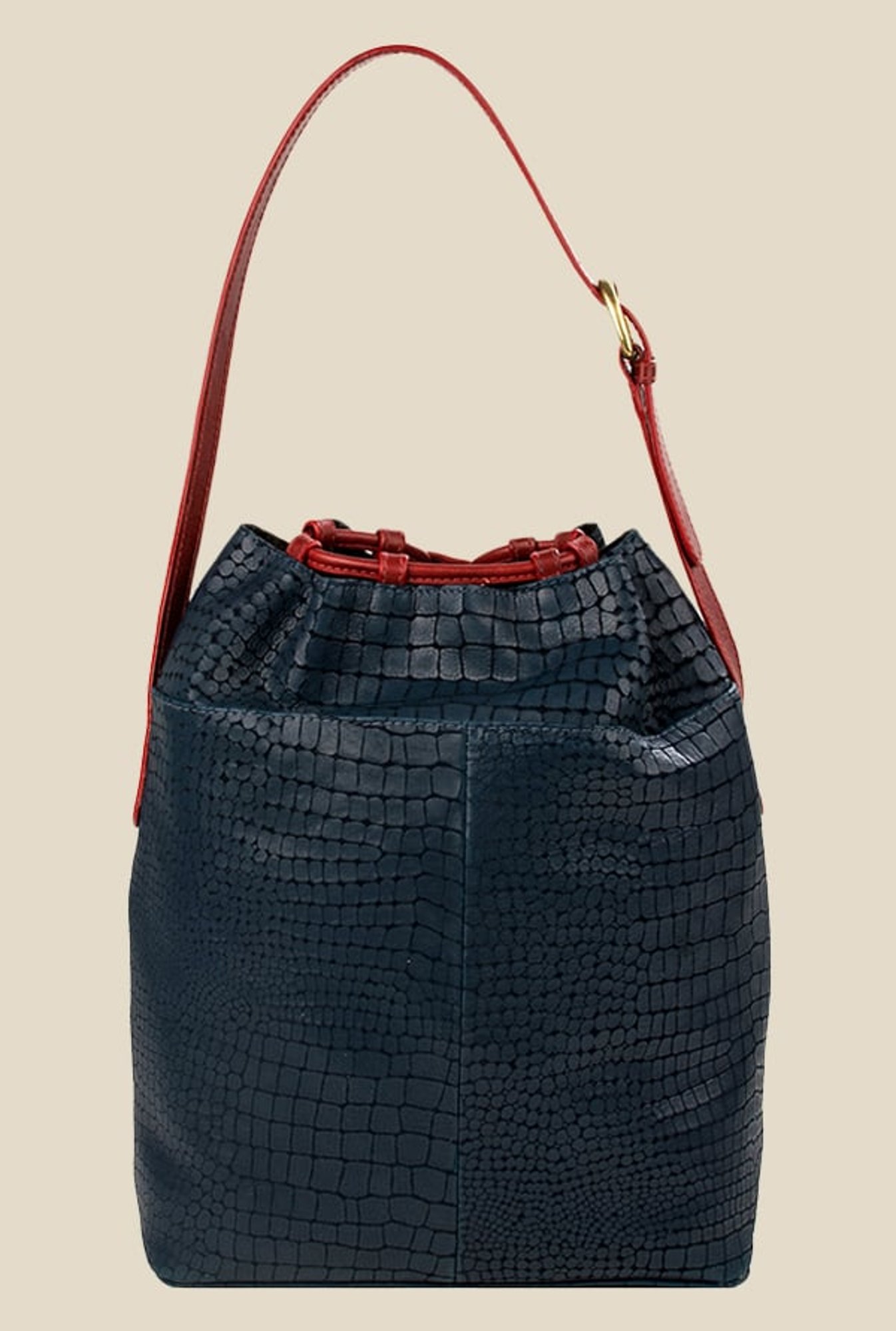 Hidesign Shea Blue Leather Shoulder Bag