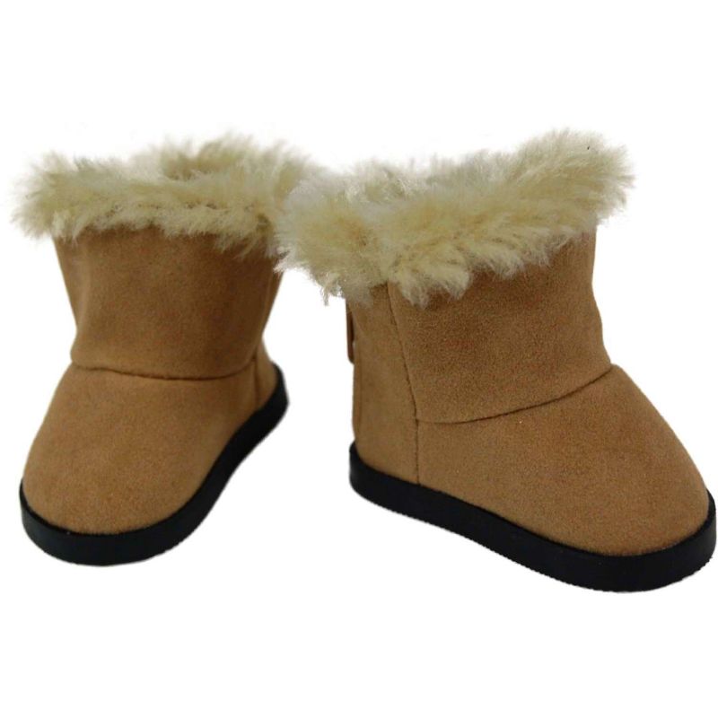 The Queen's Treasures 18 Inch Doll Clothes Accessory, Sherpa Style Boots Plus Authentic Shoe Box