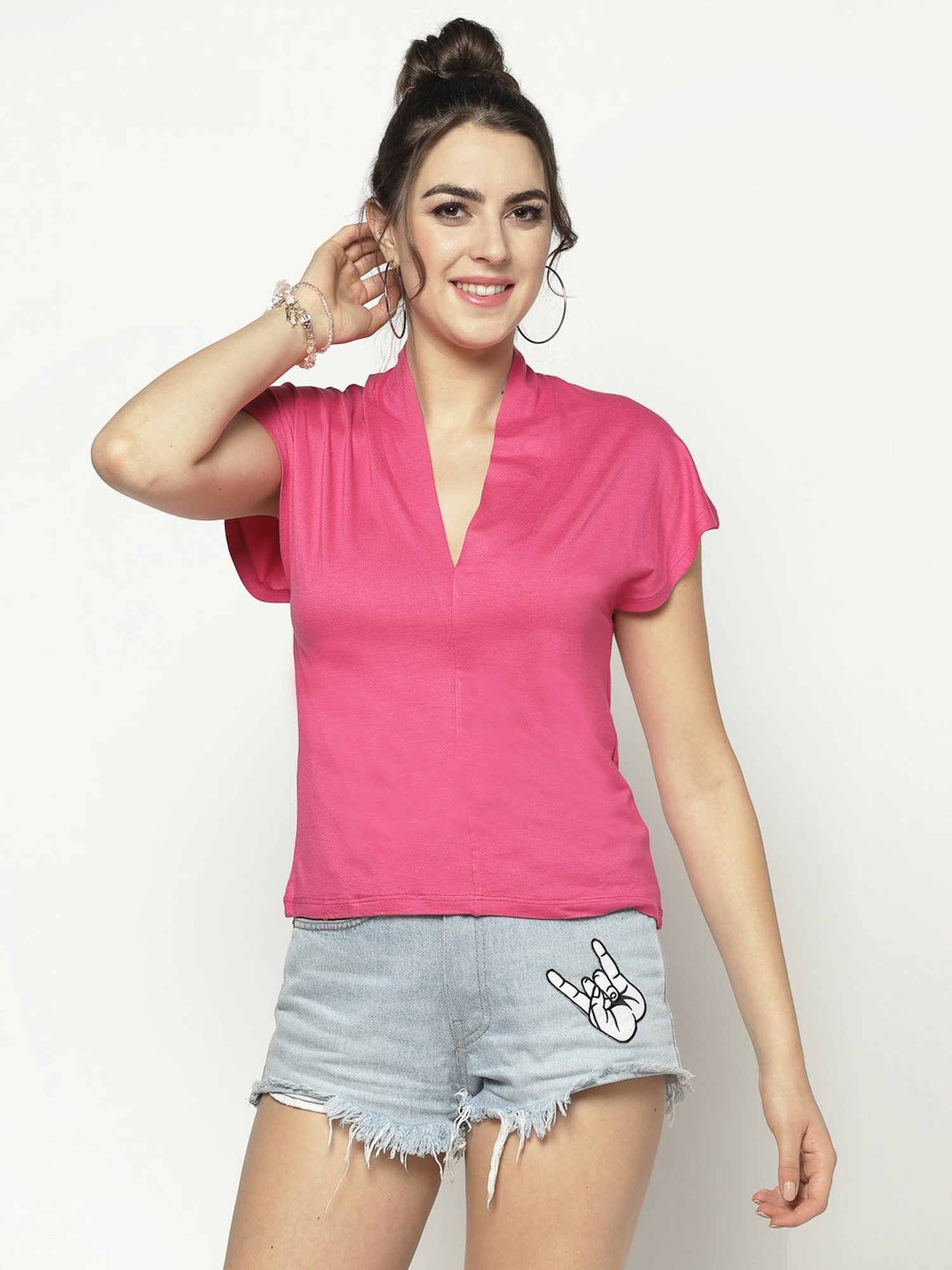 Sera Magenta Regular Fit Top
