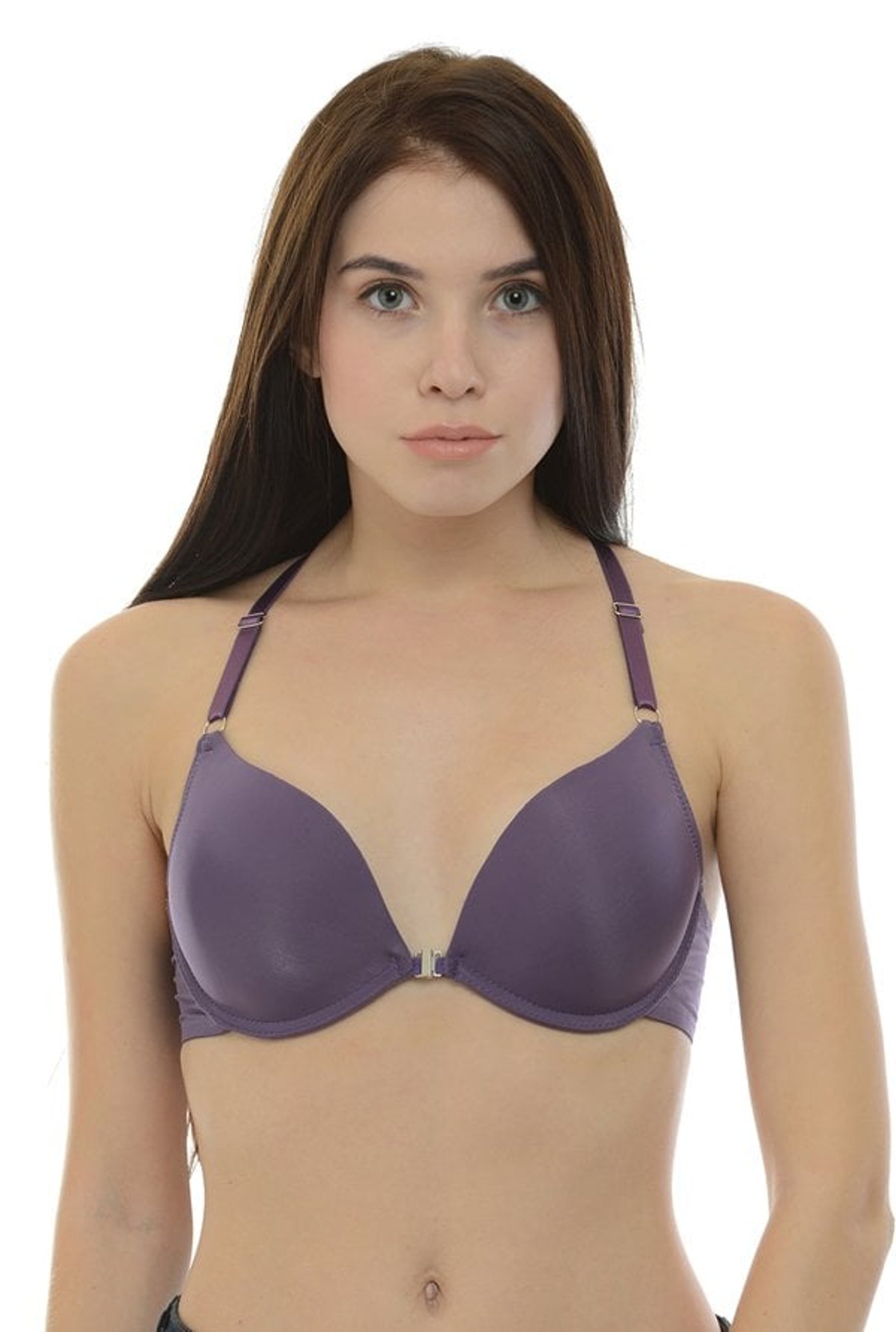 Da Intimo Purple Under Wired Padded Front Open Bra