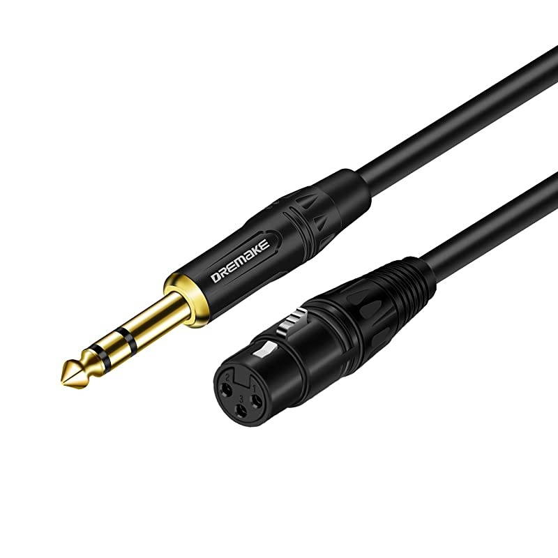 Cable 40 Foot TRS 635mm 14 Inch Male to XLR Female Mic Cable for Amplifier Speakers Black
