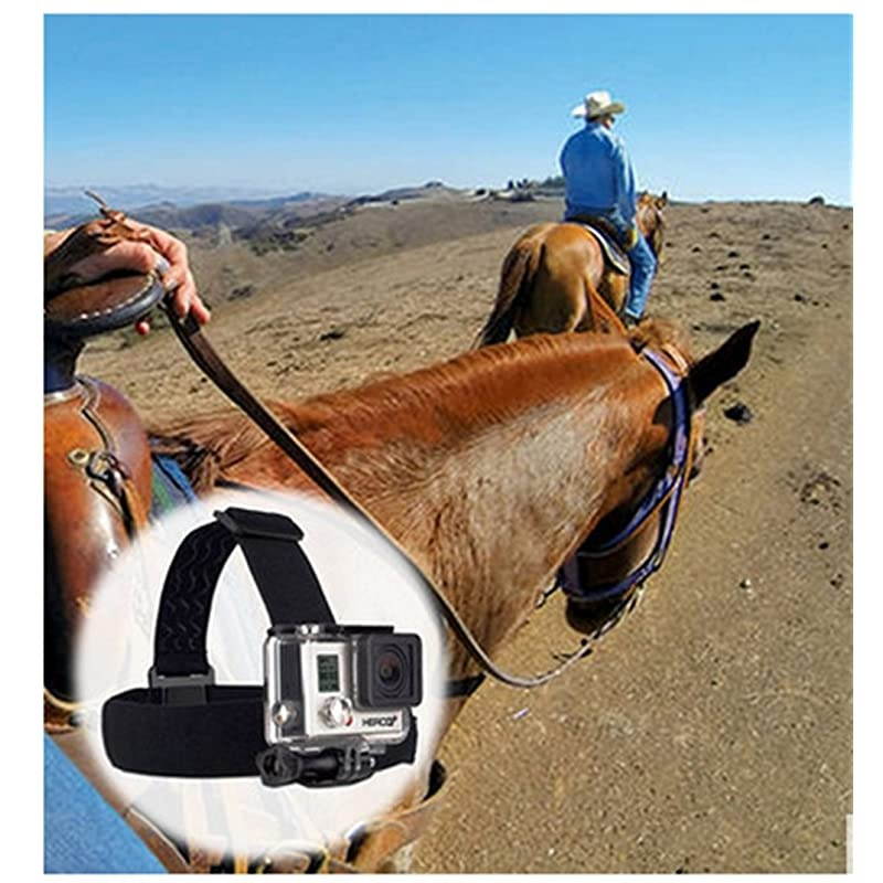 Head Strap Camera Mount + Quick Clip Compatible fit for GoPro HERO5 Black, HERO5 Session, HERO4 Black, HERO4 Silver and Hero Sessio and Most Action Cameras (Head)