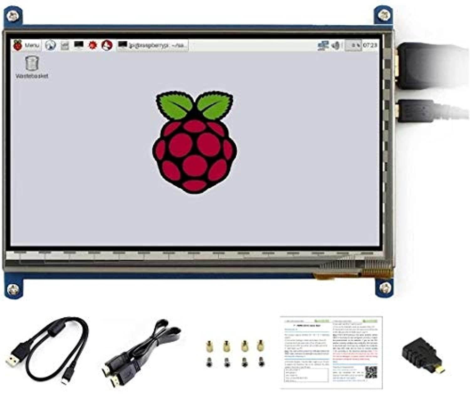 for Raspberry Pi 7 inch Capacitive Touch Screen IPS Display HDMI LCD Module 1024&times;600 Touchscreen for Raspberry Pi 3/2/1 Model B B+ A+/BeagleBone Black/Banana Pi, Support Windows 10/8.1/8/7