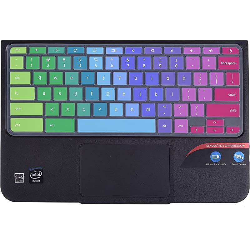 Lenovo Chromebook Keyboard Cover Fit 2020 2019 2018 Lenovo Chromebook C330 11.6"/Flex 11 Chromebook/Chromebook N20 N21 N22 N23 100e 300e 500e 11.6"/Chromebook N42 N42-20 14 inch, Rainbow