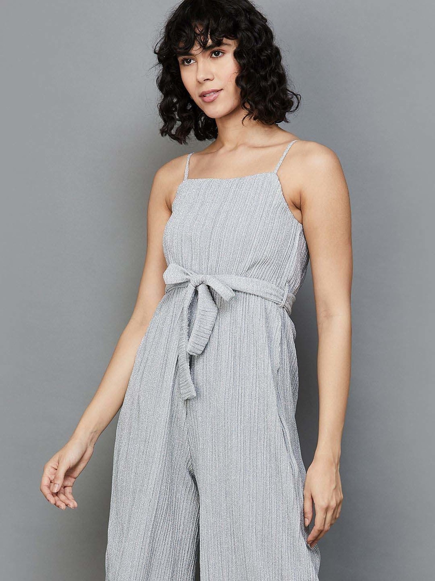 Ginger by Lifestyle Grey Pleated Jumpsuit