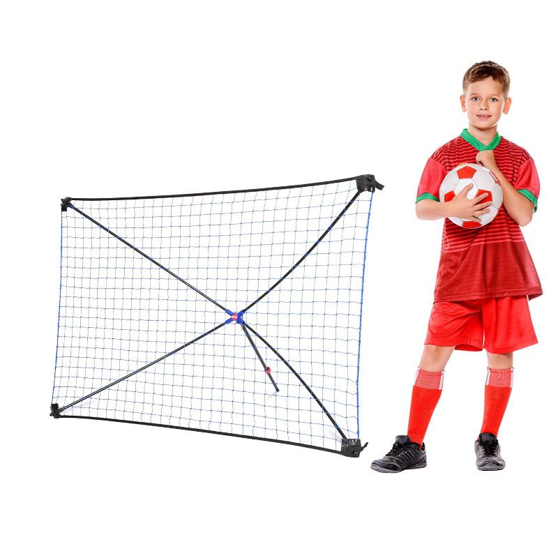Net Playz Easy Kickback 5' x 3' Portable Soccer Rebounder Net - Black