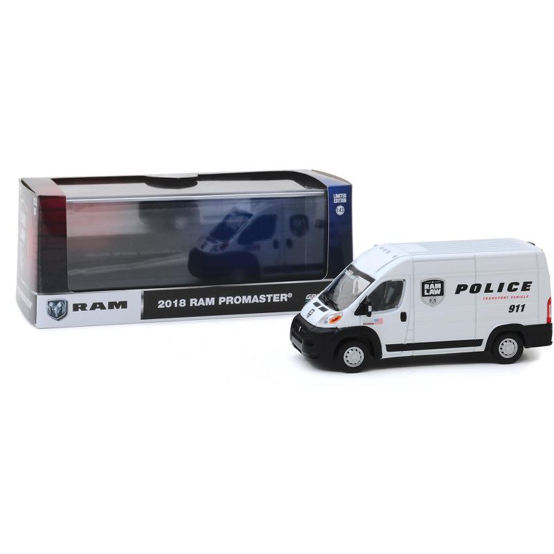 2018 RAM ProMaster 2500 Cargo High Roof Van White "Police Transport Vehicle" 1/43 Diecast Model Car by Greenlight