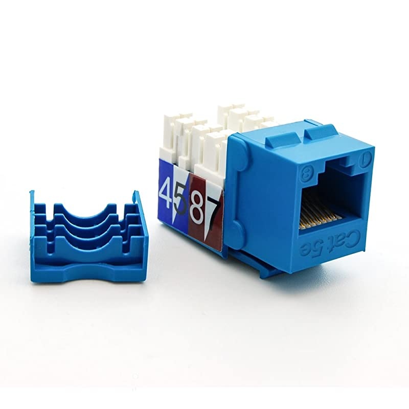 Cat.5E RJ45 110 Type Keystone Jack (50-Pack, Blue)