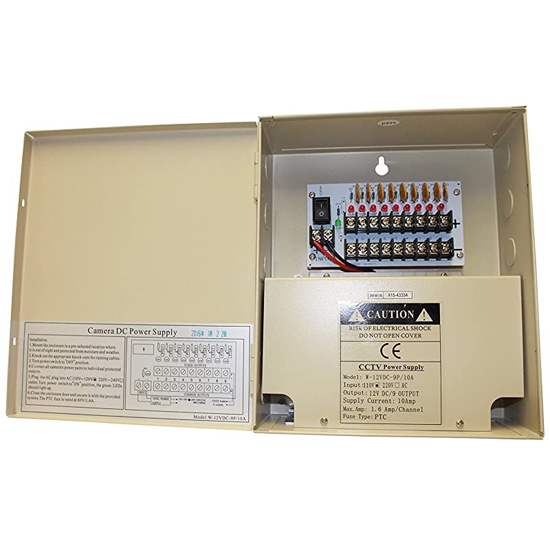 4 Channel 60W 5 Amps 12V DC CCTV CCTV Distributed Camera Power Supply Box