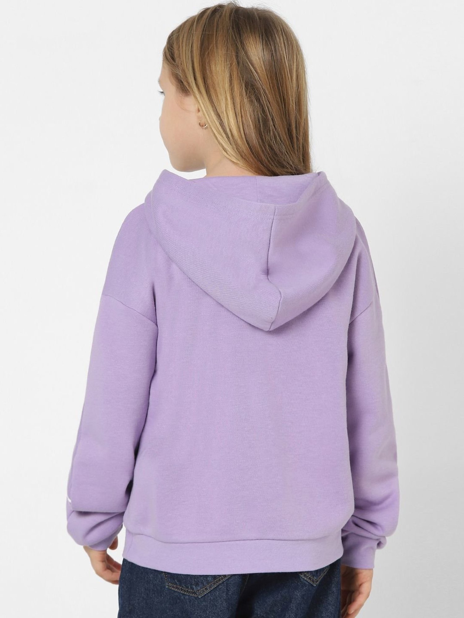 KIDS ONLY Purple & White Printed Full Sleeves Sweatshirt