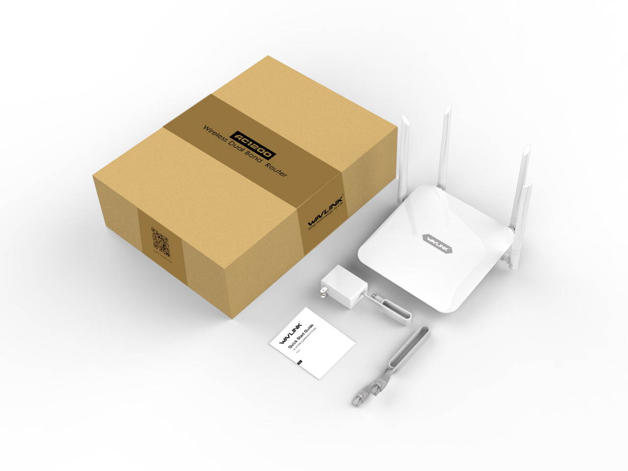 Wavlink AC1200 High Power Dual Band 2.4G/5GHz Wireless Router, Gigabit Ethernet Wi-Fi Router, IEEE 802.11ac/a/b/g/n, 4 x 5Dbi High Gain External Antennas, Smart LED Indicator, Support WPS, WPA/WPA2