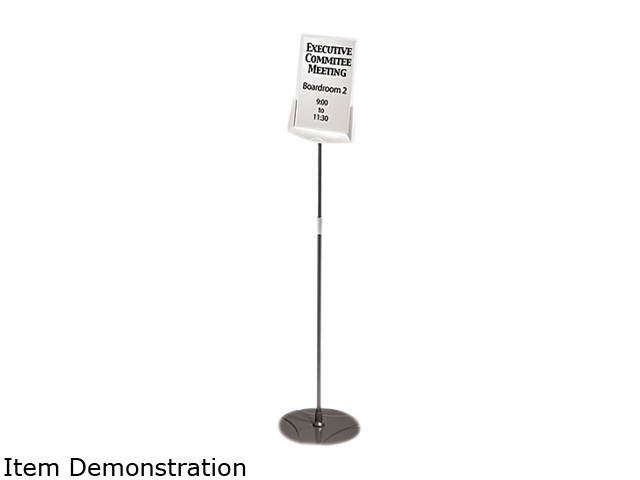 Durable 558957 Sherpa Infobase Sign Stand, Acrylic/Metal, 40"-60" High, Gray