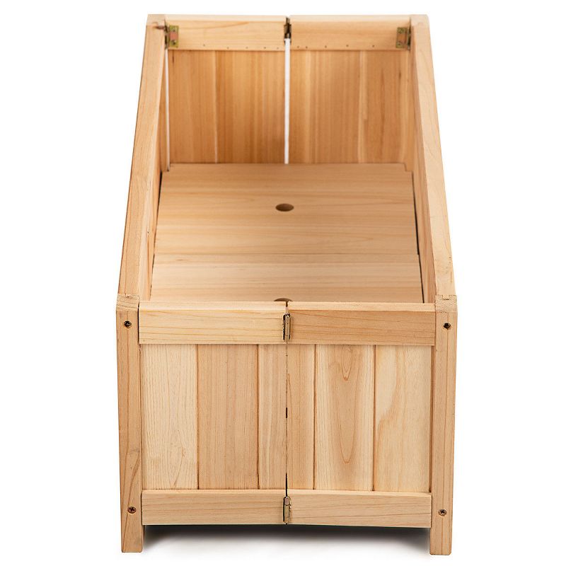 Costway Rectangle Wood Flower Planter Box Portable Raised Vegetable Patio Lawn Garden folding