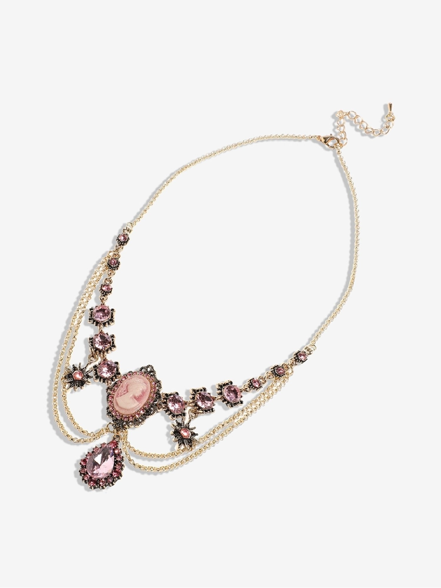 ToniQ Gold-Plated White Baroque Choker Necklace for Women