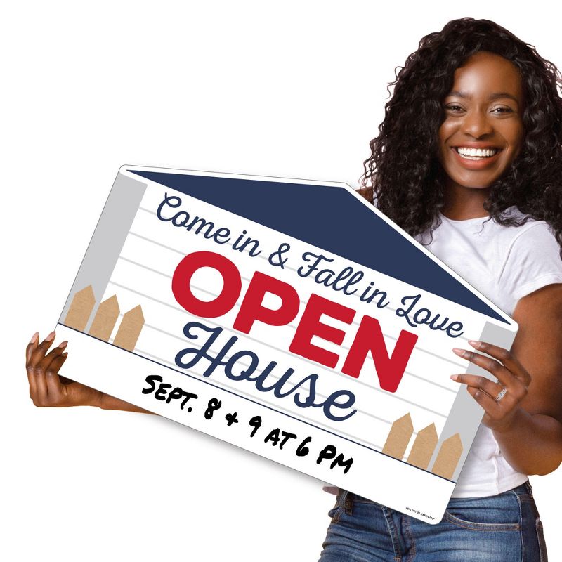 Big Dot of Happiness Open House - Real Estate Yard Sign Lawn Decorations - Come In And Fall In Love Party Yardy Sign