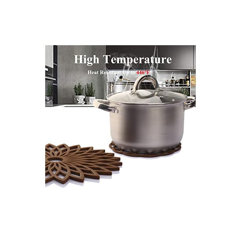 3 Set Silicone Multi-Use Flower Trivet Mat - Premium Quality Insulated Flexible Durable Non Slip Coasters Hot Pads Deep Purple