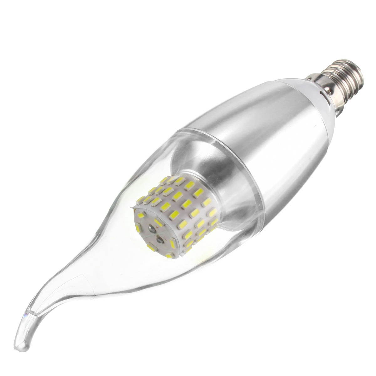 E14 E12 E27 7W 60 SMD 3014 LED White Warm White Glass Candle Lamp Bulb Non-Dimmable AC 85-265V Warm White/E12