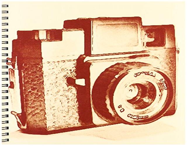 3dRose db_20772_1 Picture of a Vintage Plastic Film Camera Drawing Book, 8 by 8-Inch