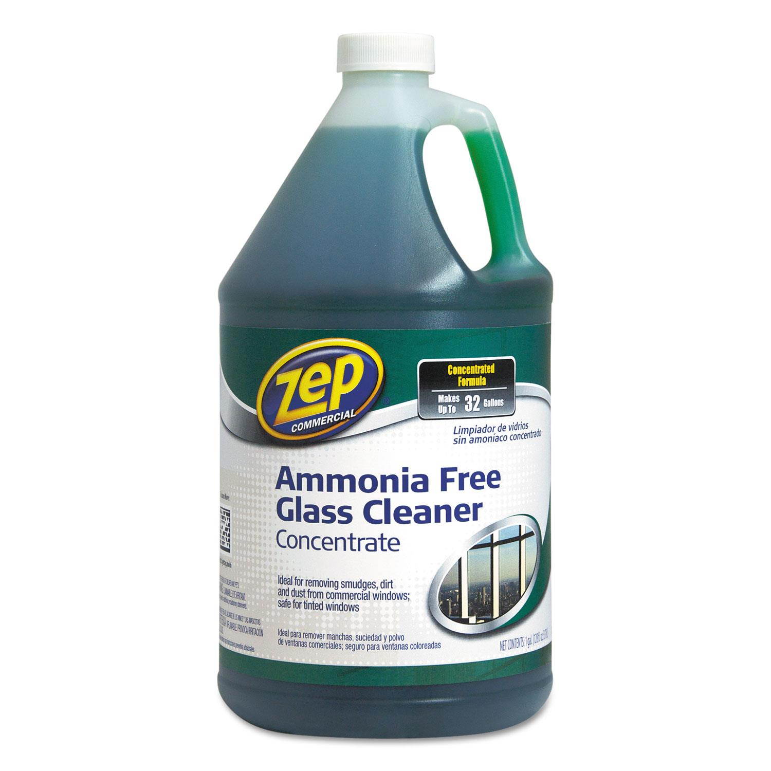 Zep Commercial ZU1052128, Ammonia-Free Glass Cleaner, Agradable Scent, 1 gal Bottle