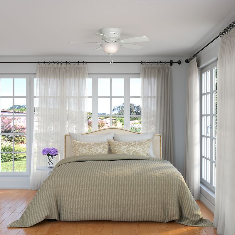 48" LED Low Profile Ceiling Fan (Includes Energy Efficient Light Bulb) White - Hunter