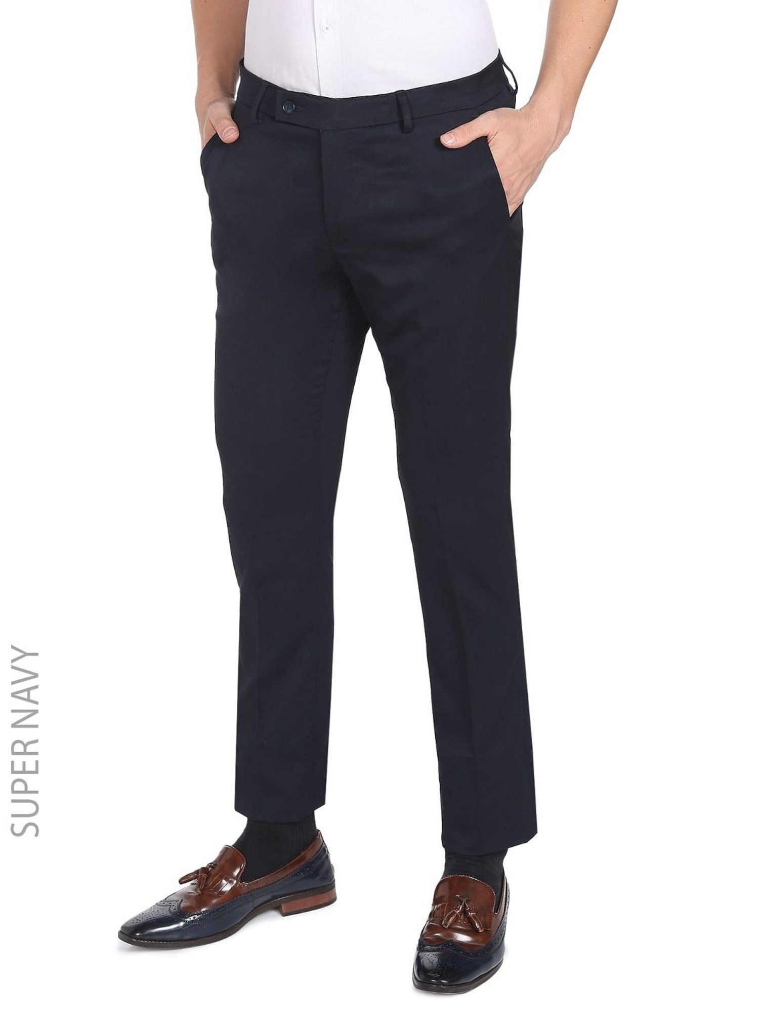 Arrow Blue Regular Fit Trousers