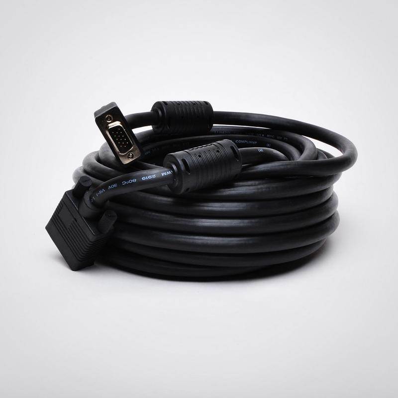 SVGA VGAF-15MF-BLK 15 ft. Male to Female Cable - Double Shielded with Dual Ferrites