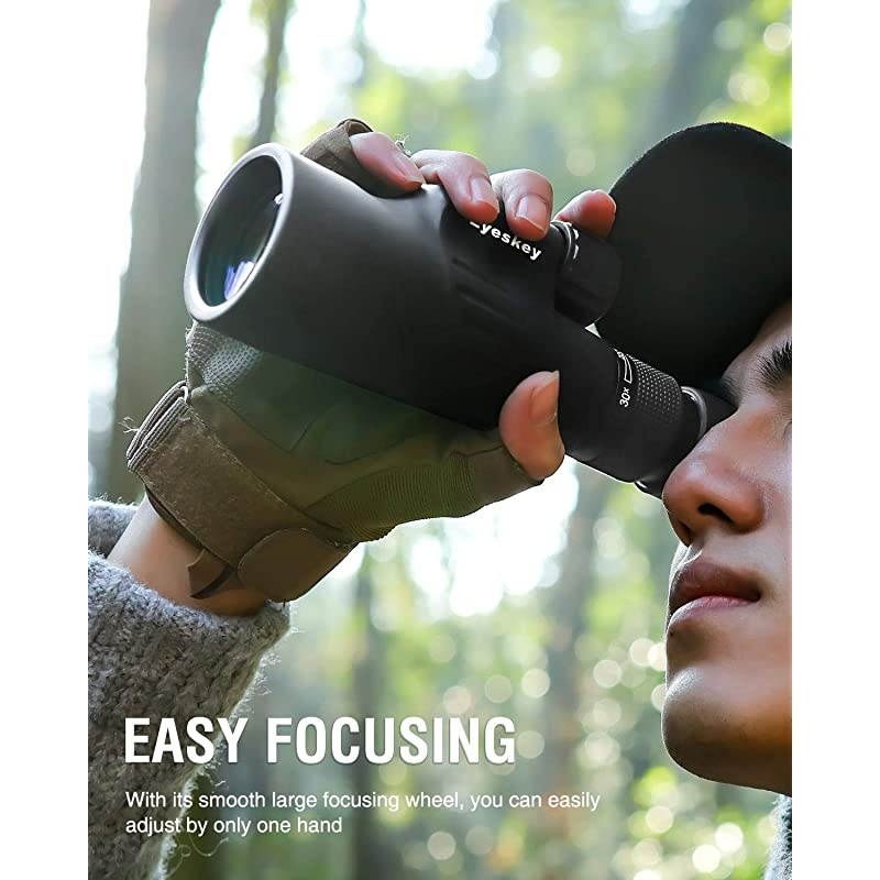 HD 1030x50 High Powered Zoom Monocular Telescope Waterproof and Fogproof Bright and Clear FMC Lens Coated Bak4 Prism Single Hand Focus Scope for Concert Traveling Wildlife Scenery
