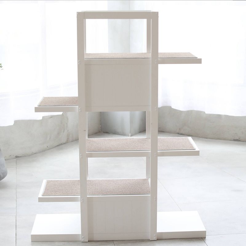 Merry Products Bookshelf Cat Tower - White