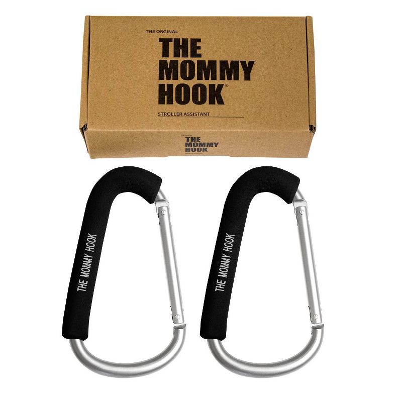 Mommy Hook Stroller Accessory - 2pk Silver/Black