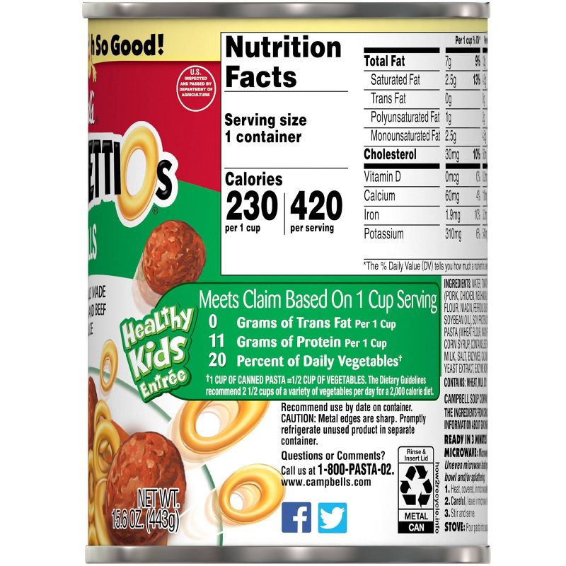 Campbell's SpaghettiOs with Meatballs 14oz