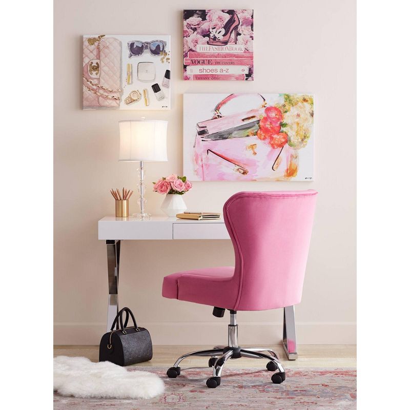 Vienna Full Spectrum Modern Accent Table Lamp Faceted Crystal Column Geneva White Drum Shade for Living Room Family Bedroom Office