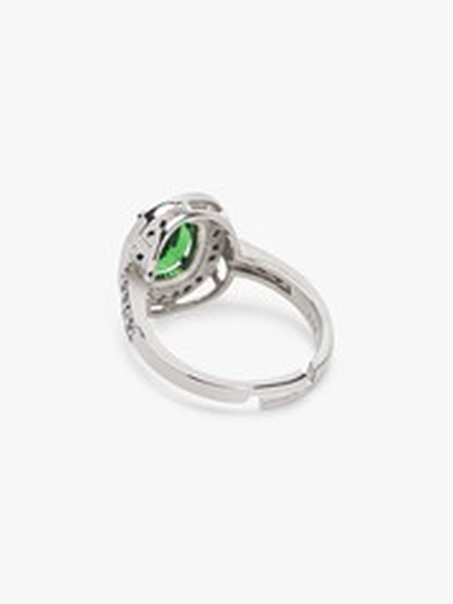 March by FableStreet 92.5 Sterling Silver Emerald Green Zircon Ring for Women