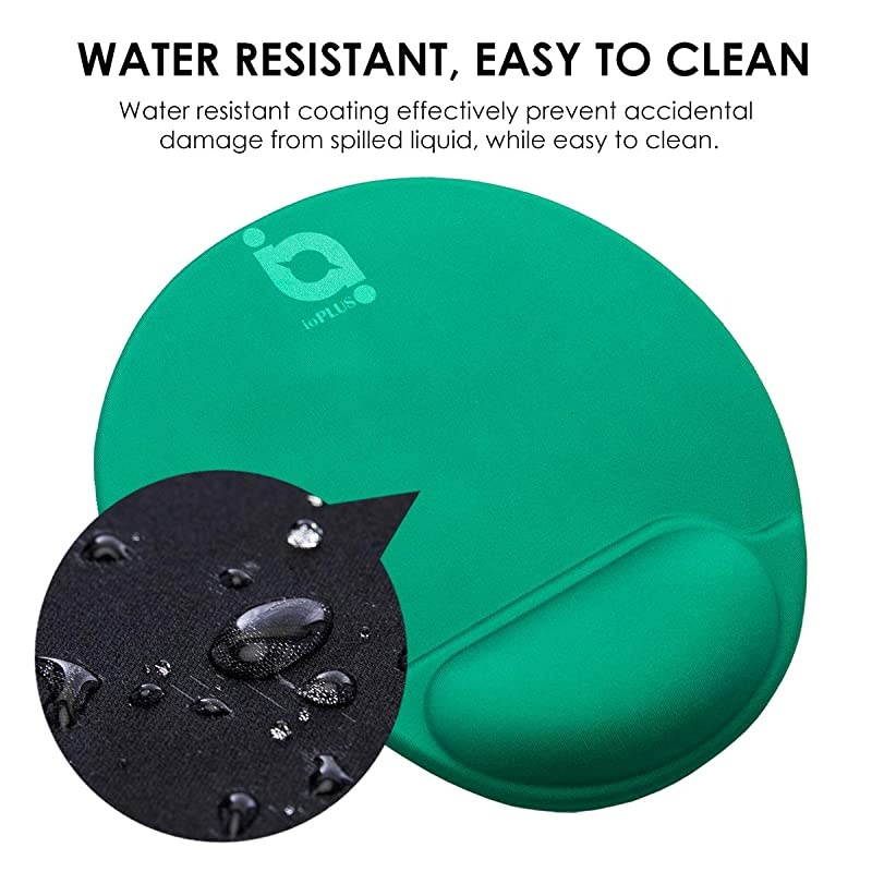 Large Curved Mouse Pad with Gel Wrist Rest NonSlip Base Lycra Cloth 98x86x08 Inch Green