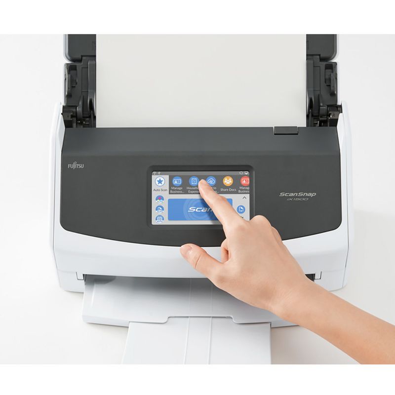 Fujitsu ScanSnap iX1500 Color Duplex Document Scanner with Touch Screen, White 2020 Release (PA03770-B215)